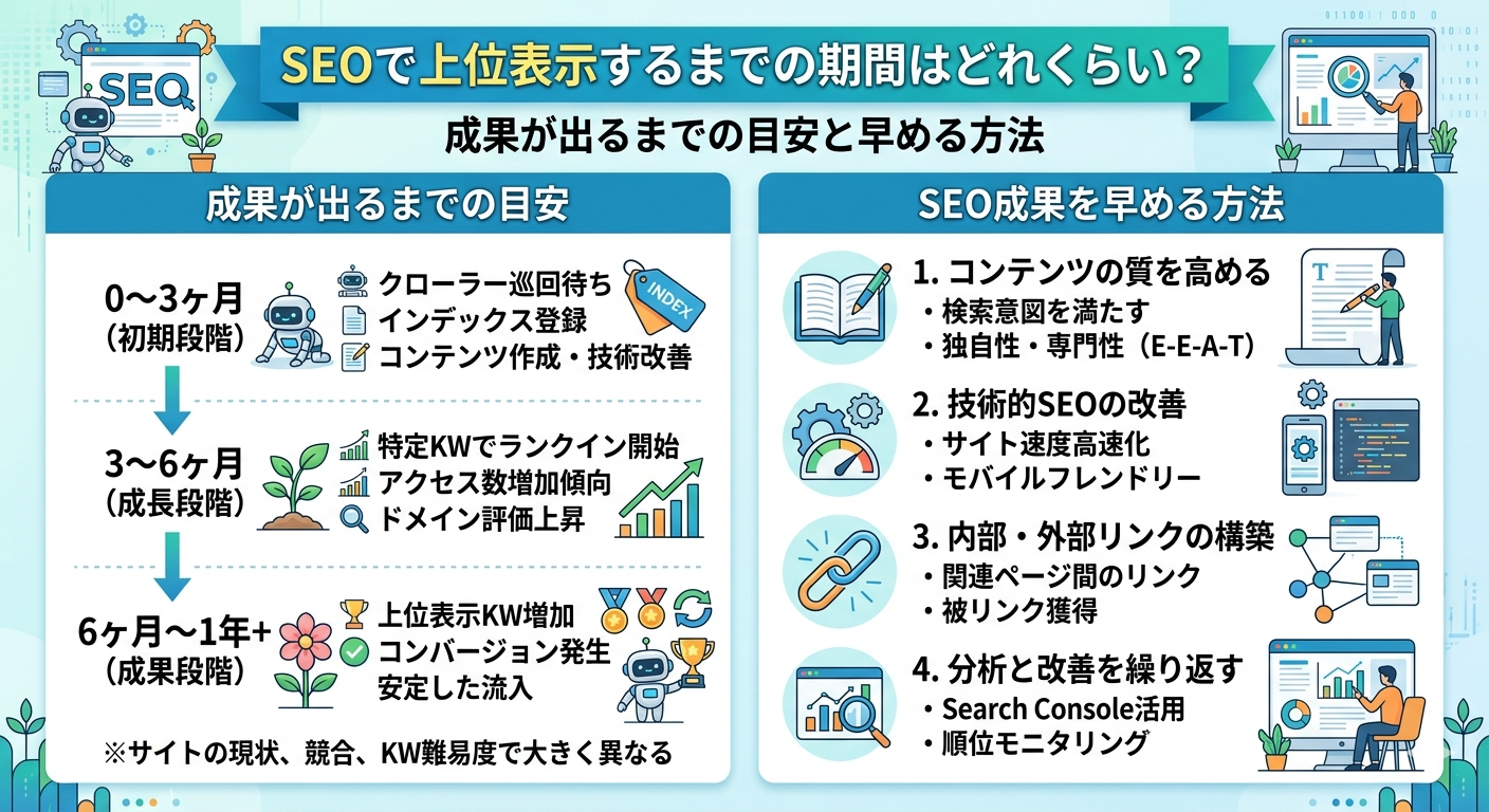 SEO上位表示するまでの期間